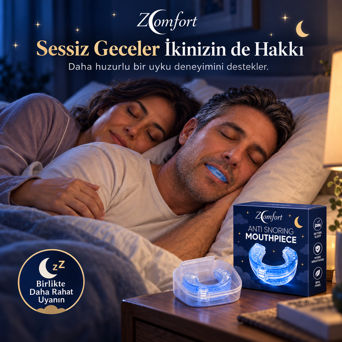 Horlamayı Azaltmaya Yardımcı Ayarlanabilir Gece Ağız Aparatı